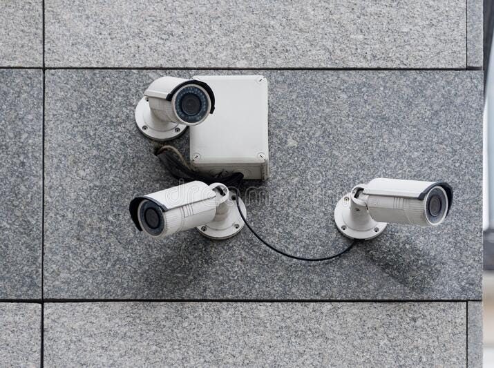 CCTV cameras installed on an exterior wall