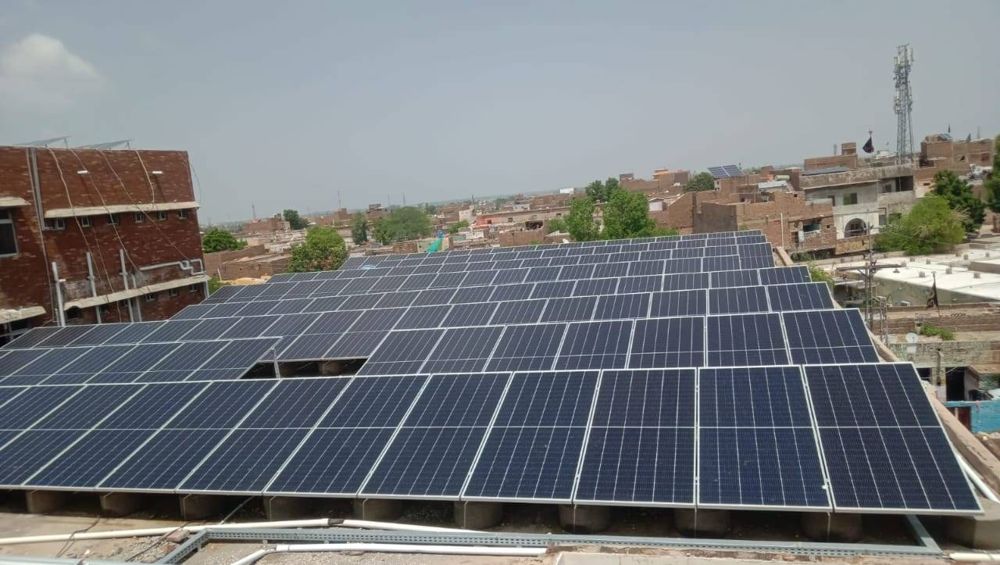 Rooftop solar panels installed for power backup